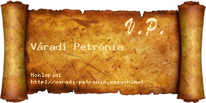Váradi Petrónia névjegykártya